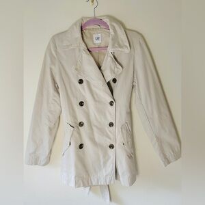 GAP Women's Beige Double-Breasted Trench Coat